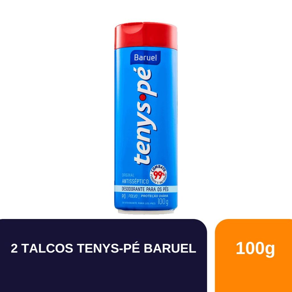 Kit 2un Talco Tenys Pé Baruel 100G Tradicional em Oferta na Shopee