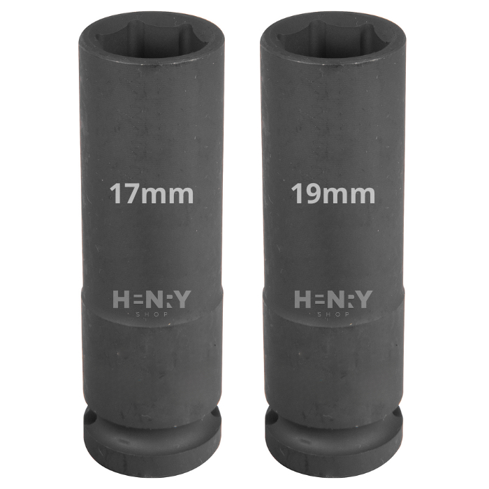 Kit 2 Soquetes De Impacto 1/2 Sextavado 17 mm e 19 mm Longo em Oferta na Shopee