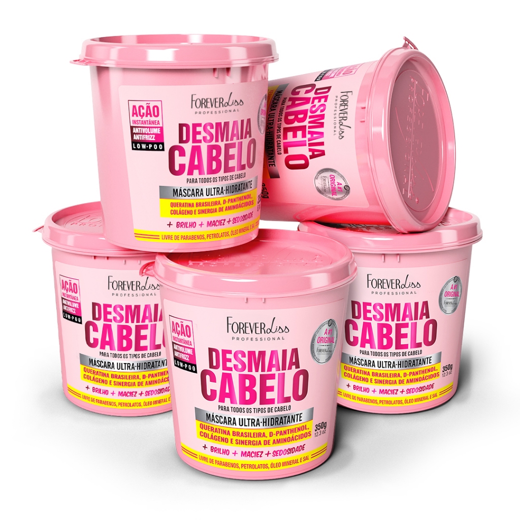 Combo Com 5 Máscaras Desmaia Cabelo Forever Liss 350G em Oferta na Shopee