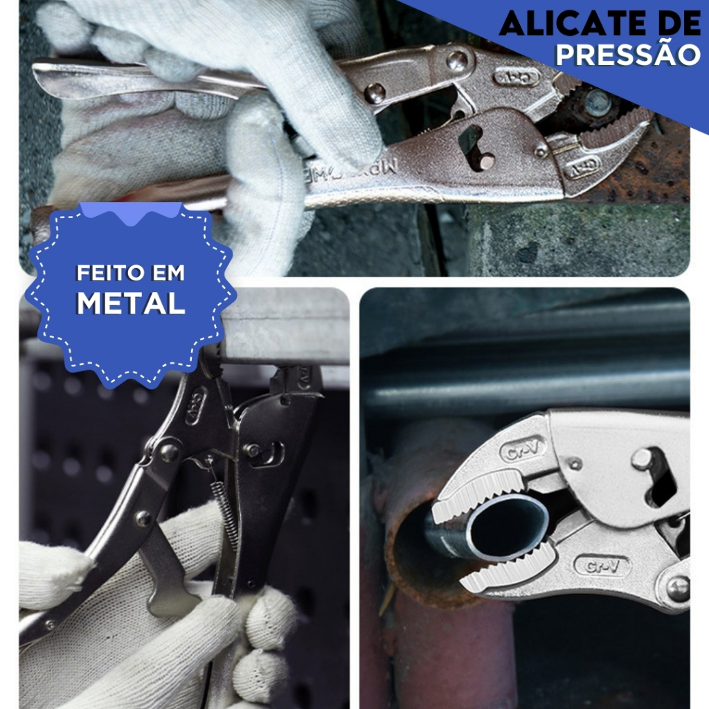 Alicate De Pressão 10 Polegadas Curvo Mordente - Mazzal