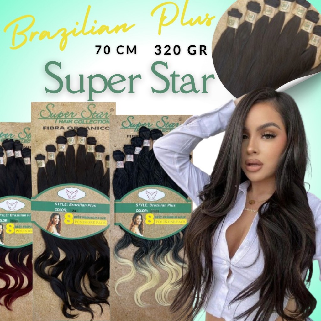 Cabelo Orgânico Bio Fibra para Entrelace Alongamento em Mega Hair Liso Ondulado Longo em Oferta na Shopee