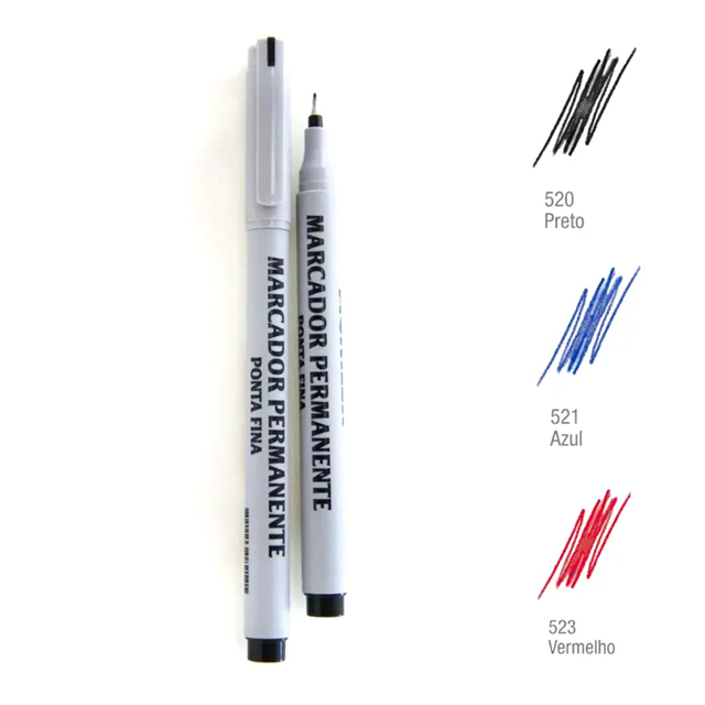 MARCADOR PERMANENTE ACRILEX – PONTA FINA em Oferta na Shopee