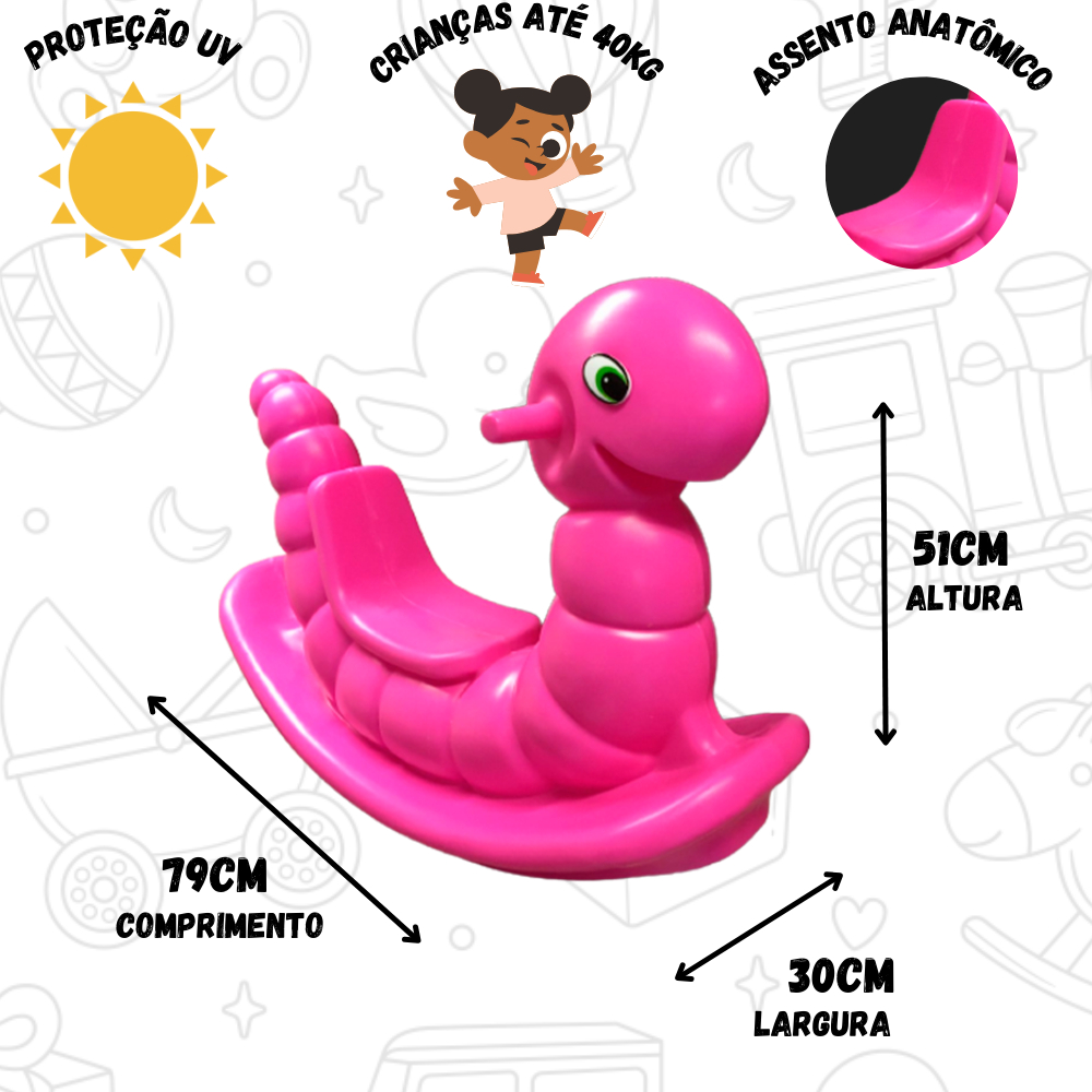Gangorra Minhoca Balanço Criança Infantil Nhoca Click New Brinquedo