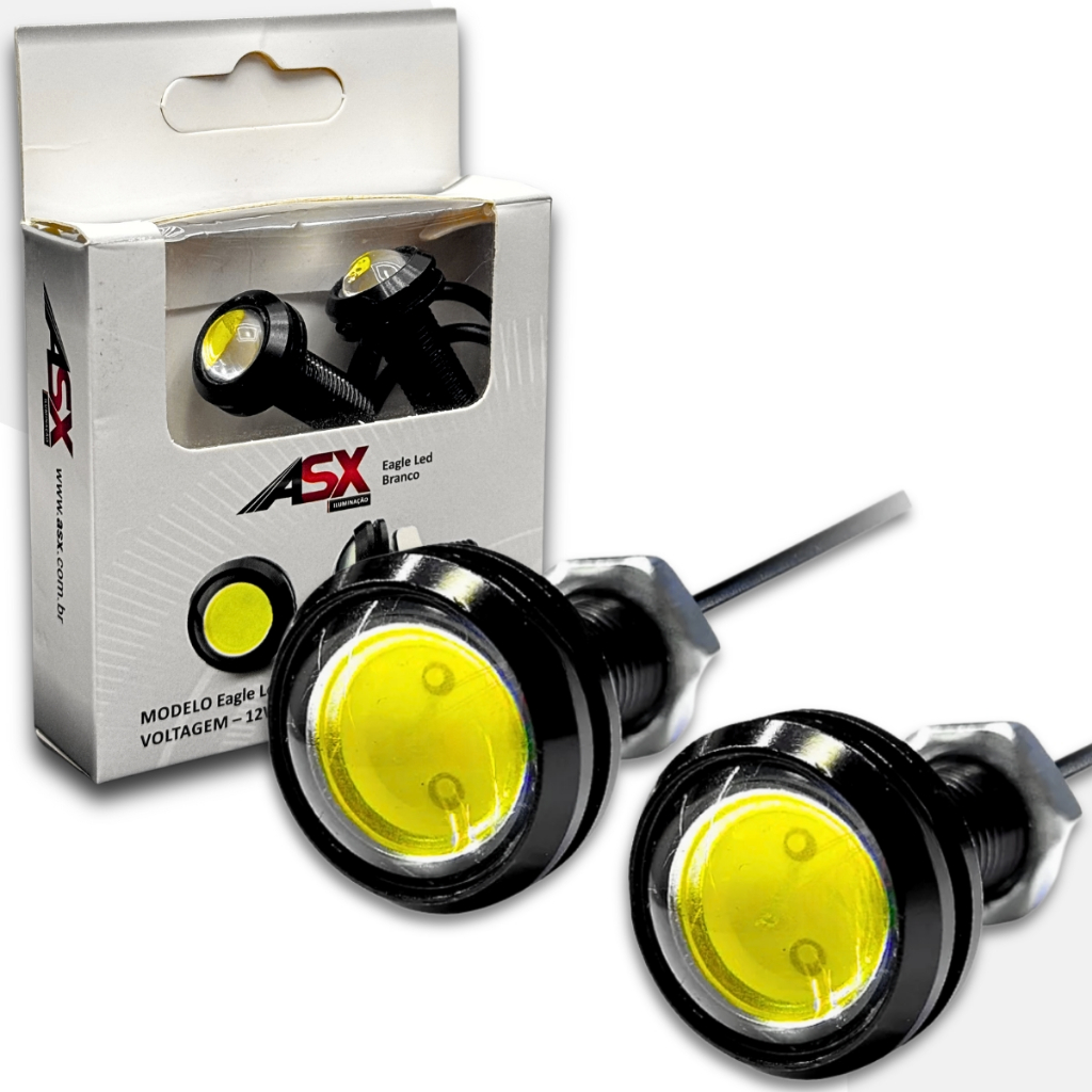 Lampada Led Olho de Boi Eagle asx 5w 6000k Led Universal Farol ré som automotivo caixa bob modelo strobo rack em Oferta na Shopee