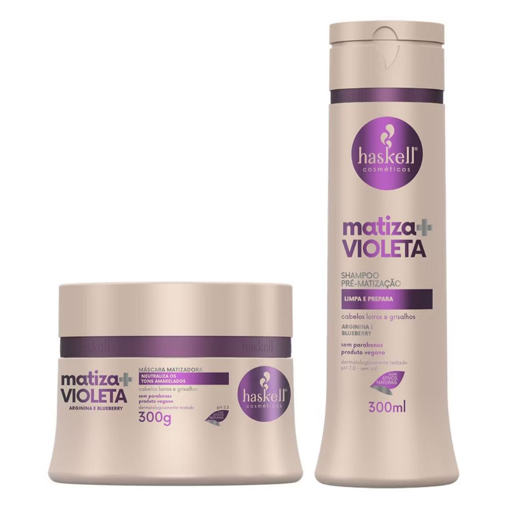 Kit Matiza+ Violeta Shampoo 300ml Máscara 300gr Haskell