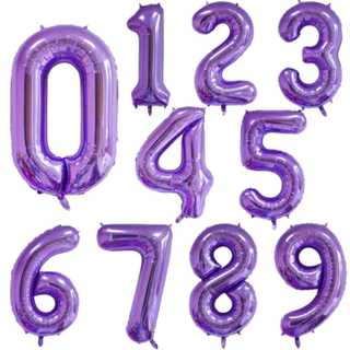 Balão de Numero Roxo Cromo 70cm 30" polegadas em Oferta na Shopee
