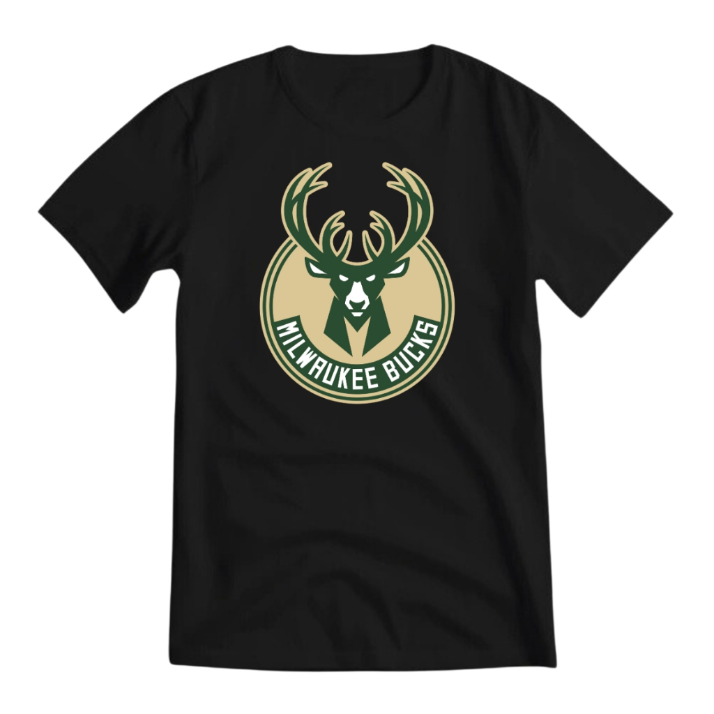 Camiseta Milwaukee Bucks Camisa Oficial NBA Basquete Blusa Masculina 100% Algodão Premium