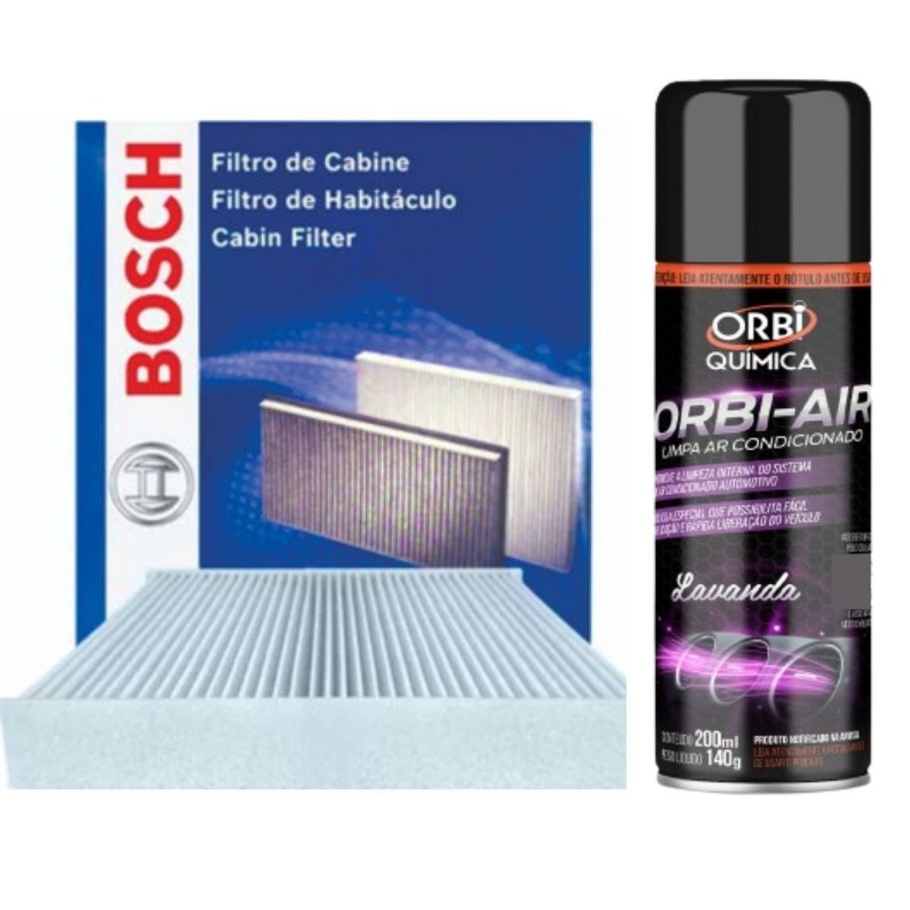 Kit Filtro Ar Condicionado Cabine E Higienizador Bosch Nissan March 1.0 16V Versa 1.6 16V
