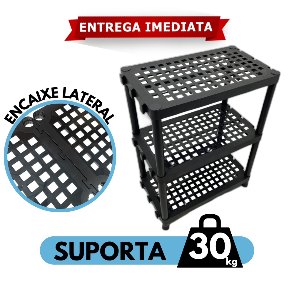 Estante Organizadora com 3 e 4 Prateleira de Plástico Modular Multiuso em Oferta na Shopee
