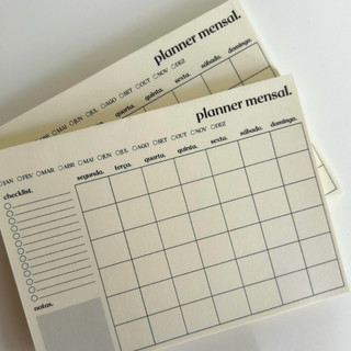 Planner mensal PAISAGEM minimalista de mesa - Bloco de anotações (Atenas Papelaria)