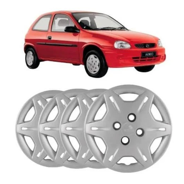 Calota Aro 13 Corsa 1994 a 2010 + Jogo Adesivo Resinado