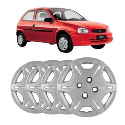 Calota Aro 13 Corsa 1994 a 2010 + Jogo Adesivo Resinado