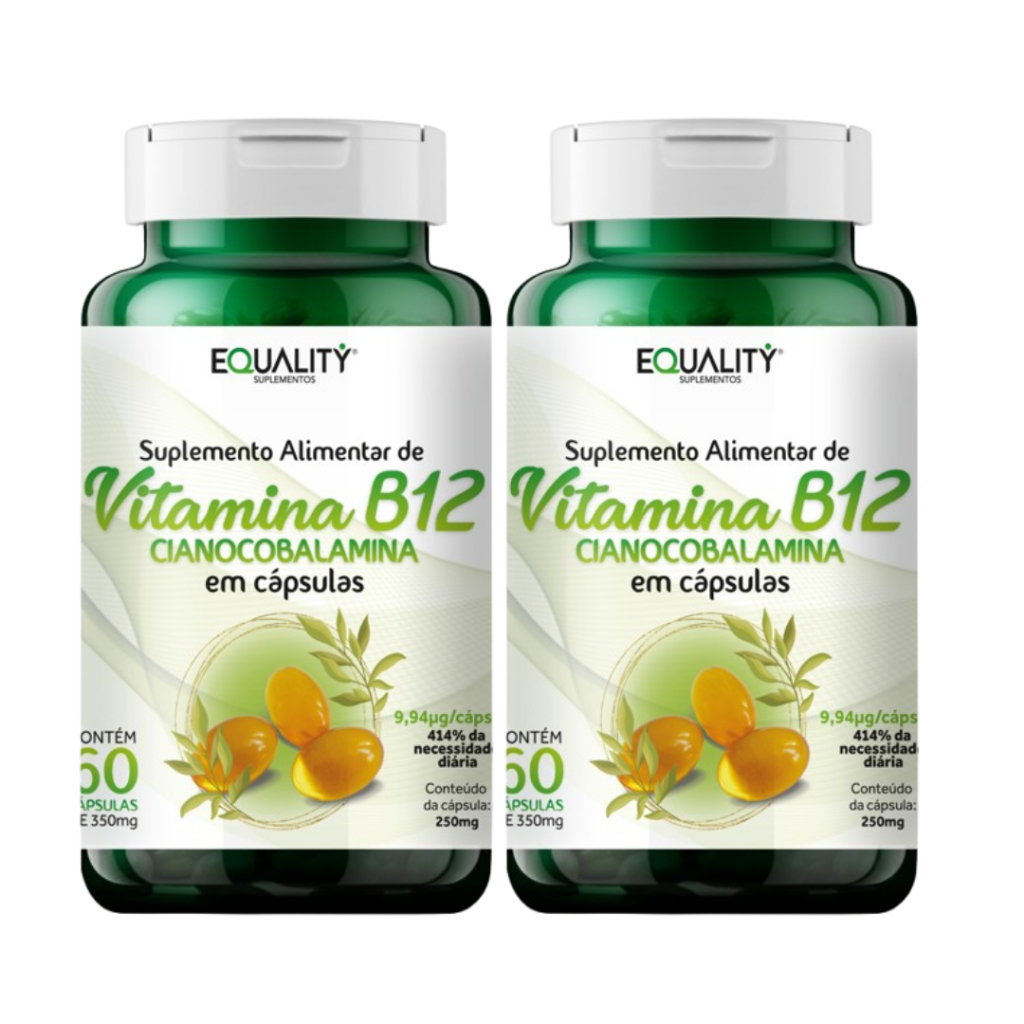 Vitamina B12 Kit 2 Potes 60 Cápsulas softgel - 414% VD (Valores Diários) em Oferta na Shopee