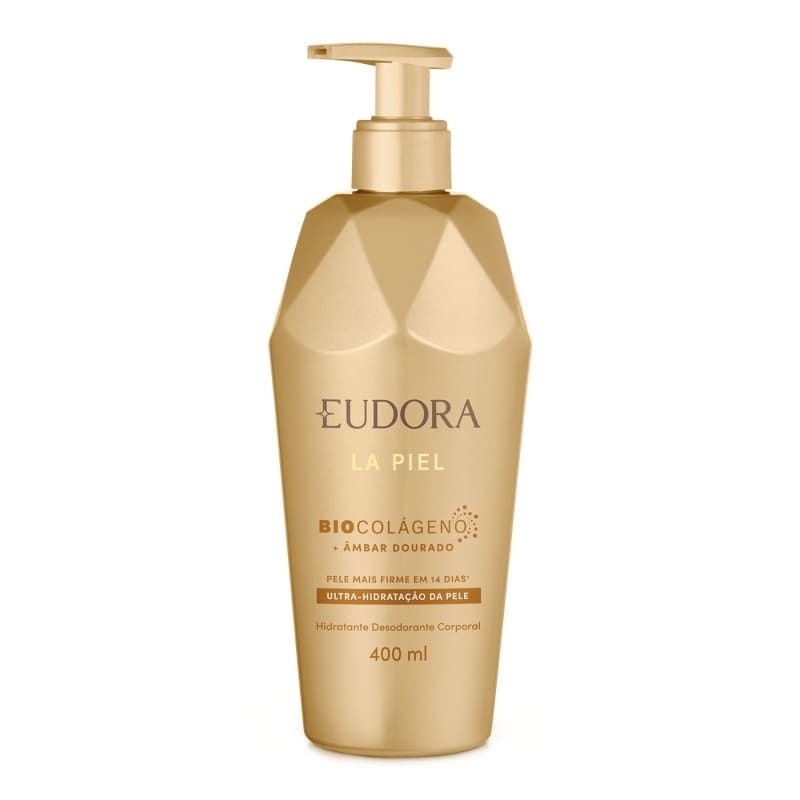 Hidratante Corporal La Piel Ultra-Hidratação da Pele Âmbar Dourado 400ml Cheiro adocicado delicioso COM BIOCOLÁGENO