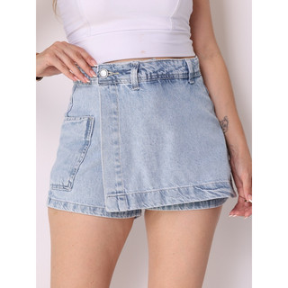 Short saia Jeans Feminina Cintura Alta saia midi saia colorido sem rascada 150