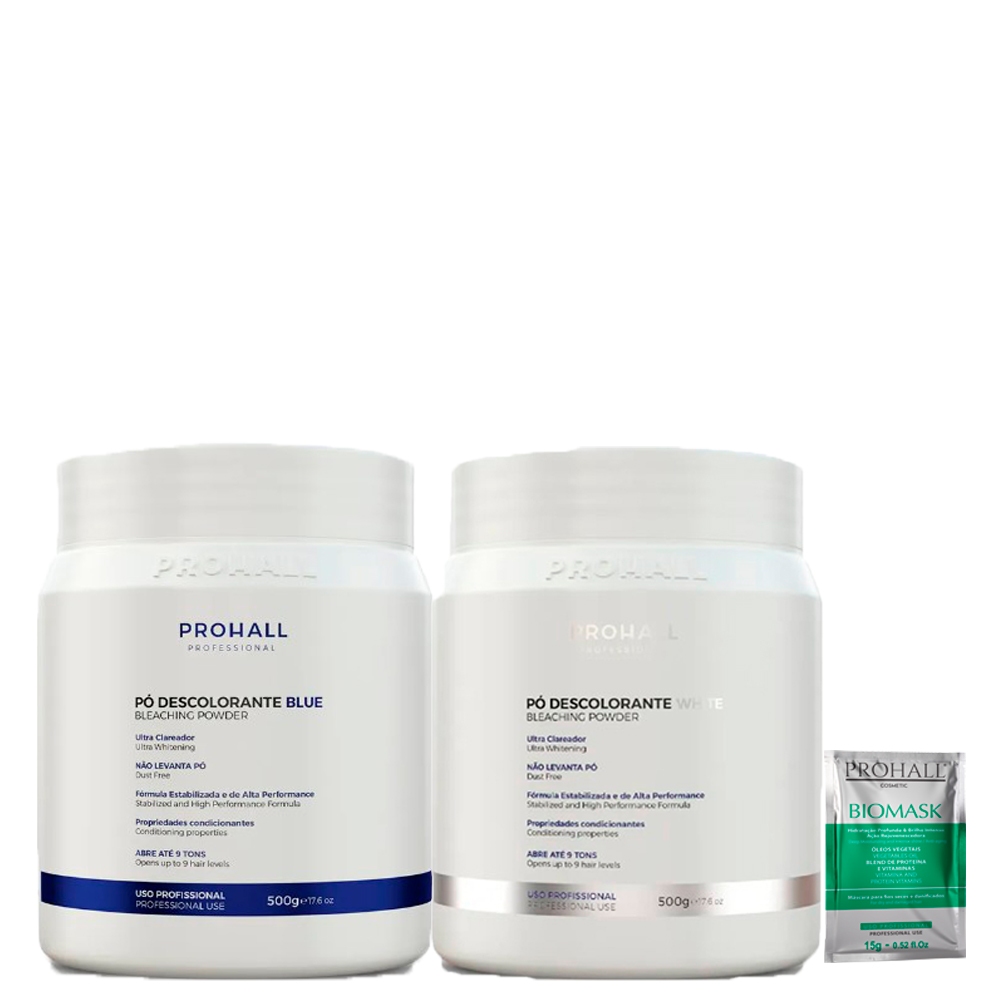 Kit Descoloração Mais Vendido Pó White e Pó Blue Prohall