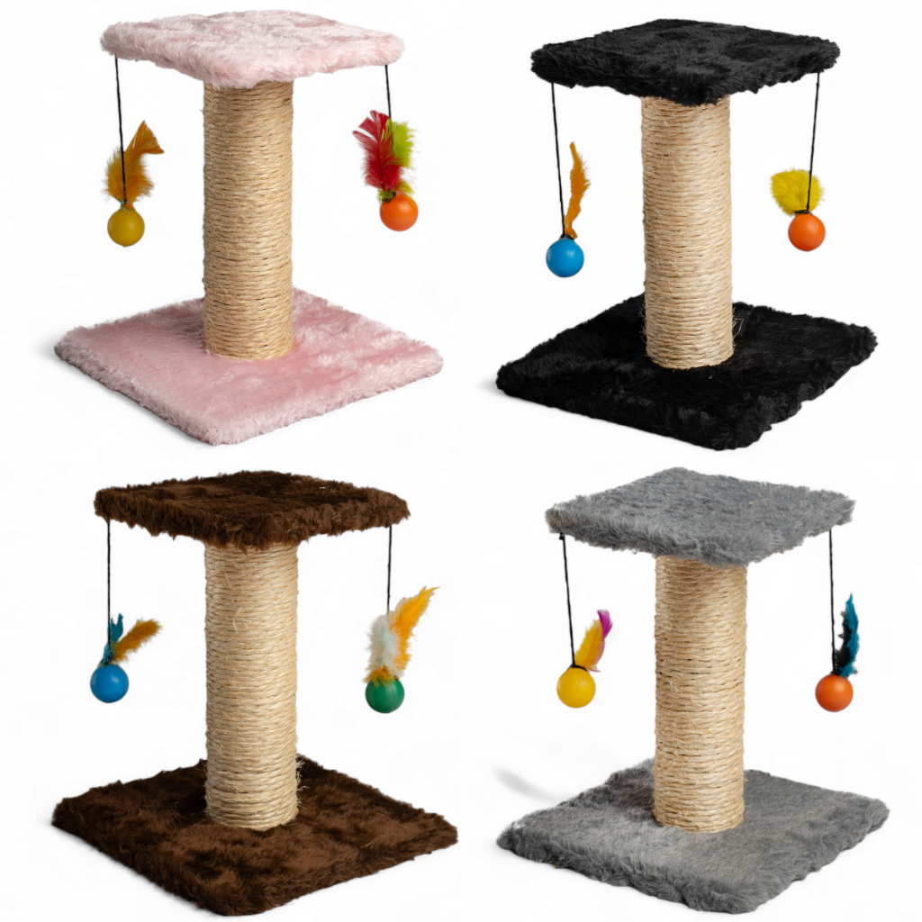 Arranhador de Gato Poste com Sisal e Bolinhas Coloridas Exclusivo