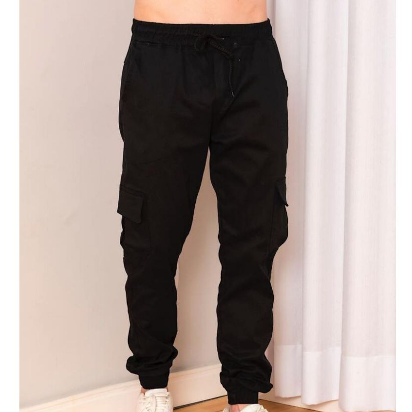 Calça Cargo Jogger Masculina com 6 bolsos