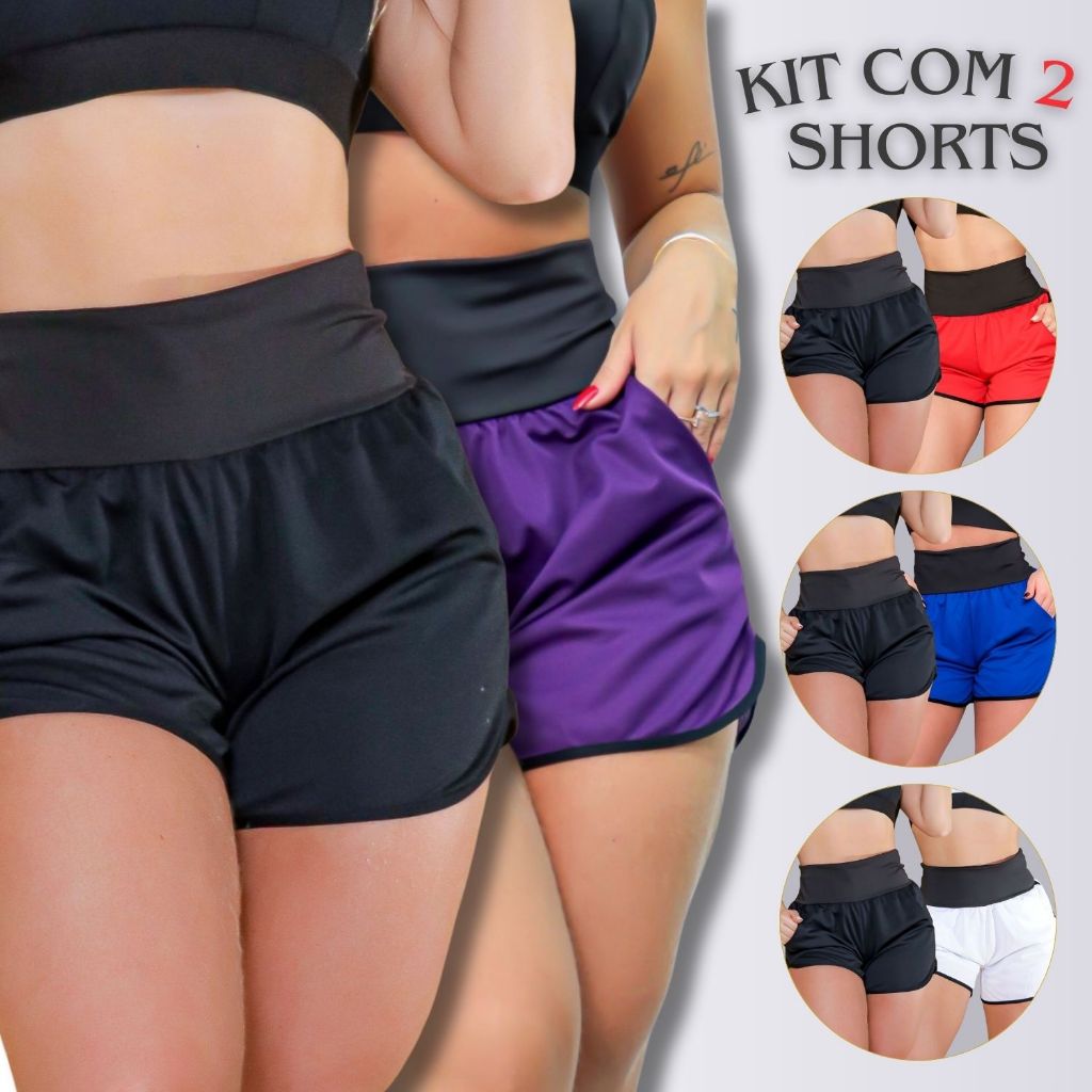 Kit 2 Short Saída de Praia Academia Tecido DryFit Fresquinho Seca Rápido Confortável Soltinho Oferta em Oferta na Shopee