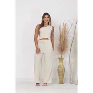 Conjunto Feminino texido Anarruga Importada texido bom em Oferta na Shopee