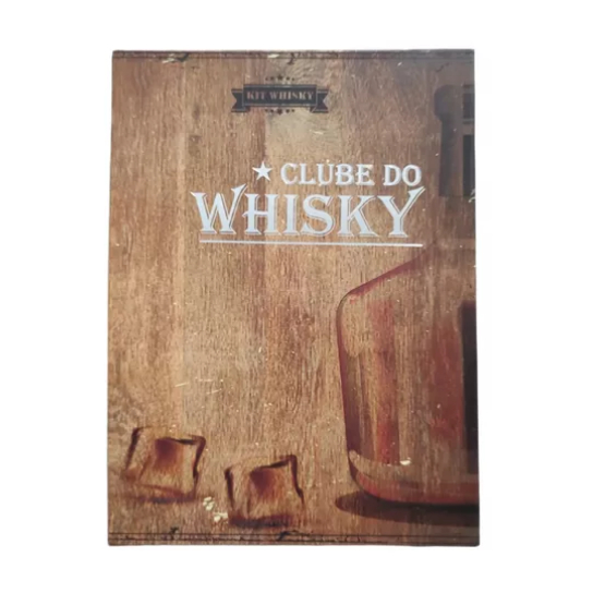 Kit Cantil Clube Do Whisky 5 Peças Embalagem Livro Marron