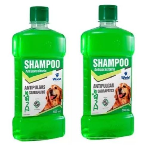 Kit 2 Unidades Shampoo Para Cachorro Dugs Anti Pulgas e Carrapatos 500ml