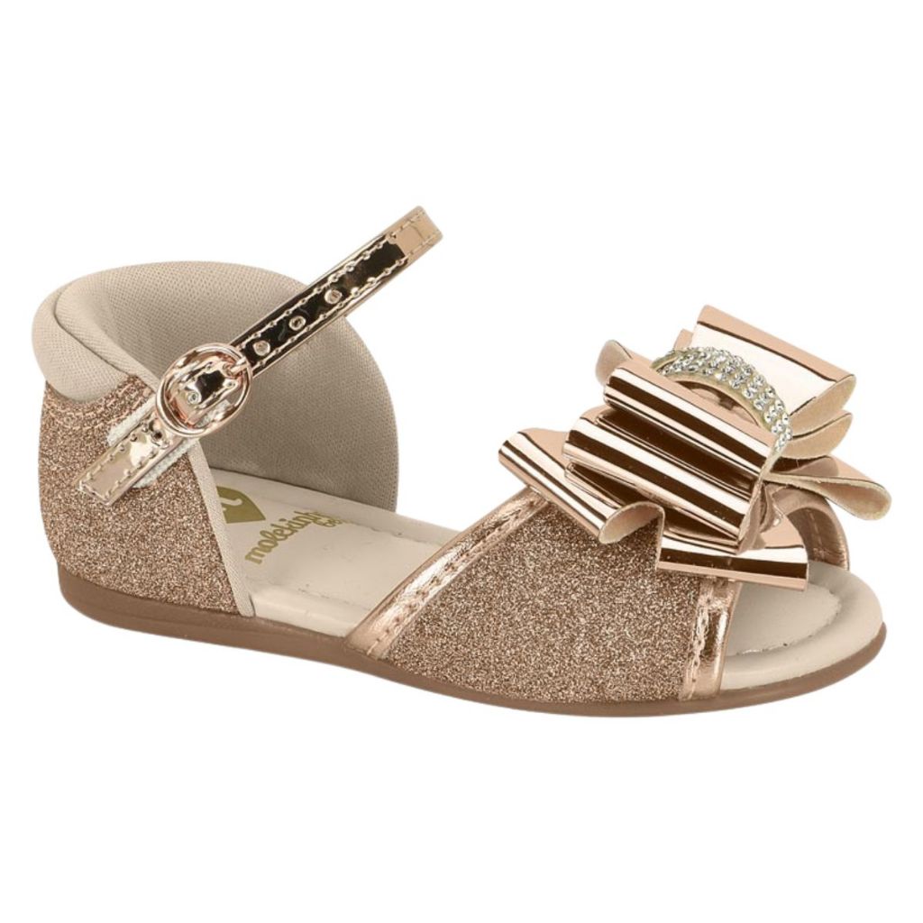 Sandália Infantil Bebe Feminina Menina Molekinha Baby com Brilho Ref:.2114.269