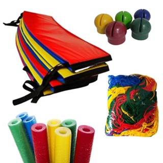 Acessórios Para Cama Elástica Nacional 2,44m Protetor + Rede + 6x Ponteiras + 6x Isotubos em Oferta na Shopee