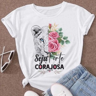 Camiseta T-shirt Feminina Blusa Cristã Estampas Variadas em Oferta na Shopee
