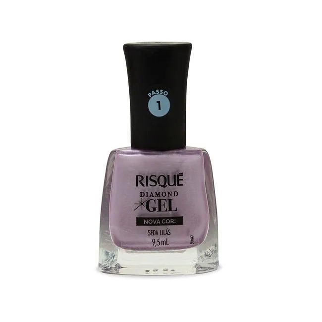 Esmalte Risque Diamond Gel Seda Lilás Metálico 9,5ml