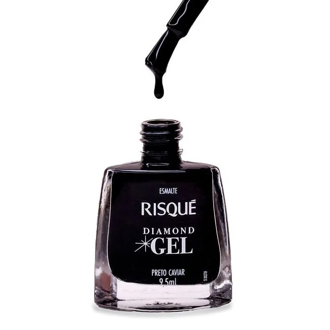 Esmalte Risque Diamond Gel Preto Caviar 9,5ml