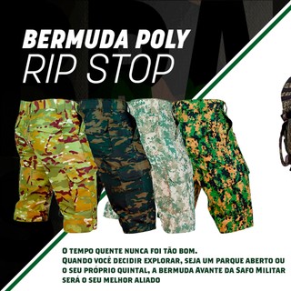 Bermuda Safo Poly Ripstop Cargo com 6 Bolsos Resistente e Leve Adventure