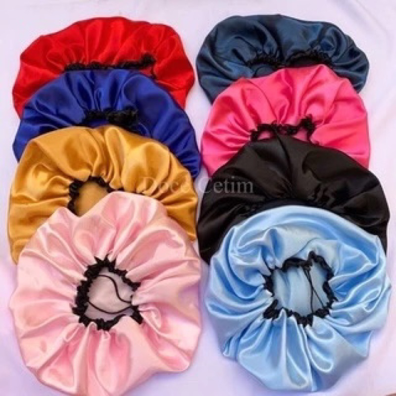 Pacote Com 3-6-12 Peças de Touca de Cetim Dupla Face Acetinada em Oferta na Shopee