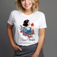 Camisa camiseta t shirt blusa feminina branca de neve moda feminina