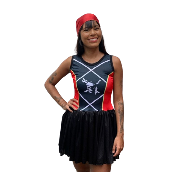 Vestido pirata carnaval mãe e filha traje festa temático fresquinho menina leve envio rápido