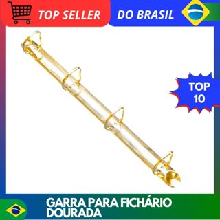 Garra para Fichário A4 - 04 Argolas D 25MM - Dourada em Oferta na Shopee