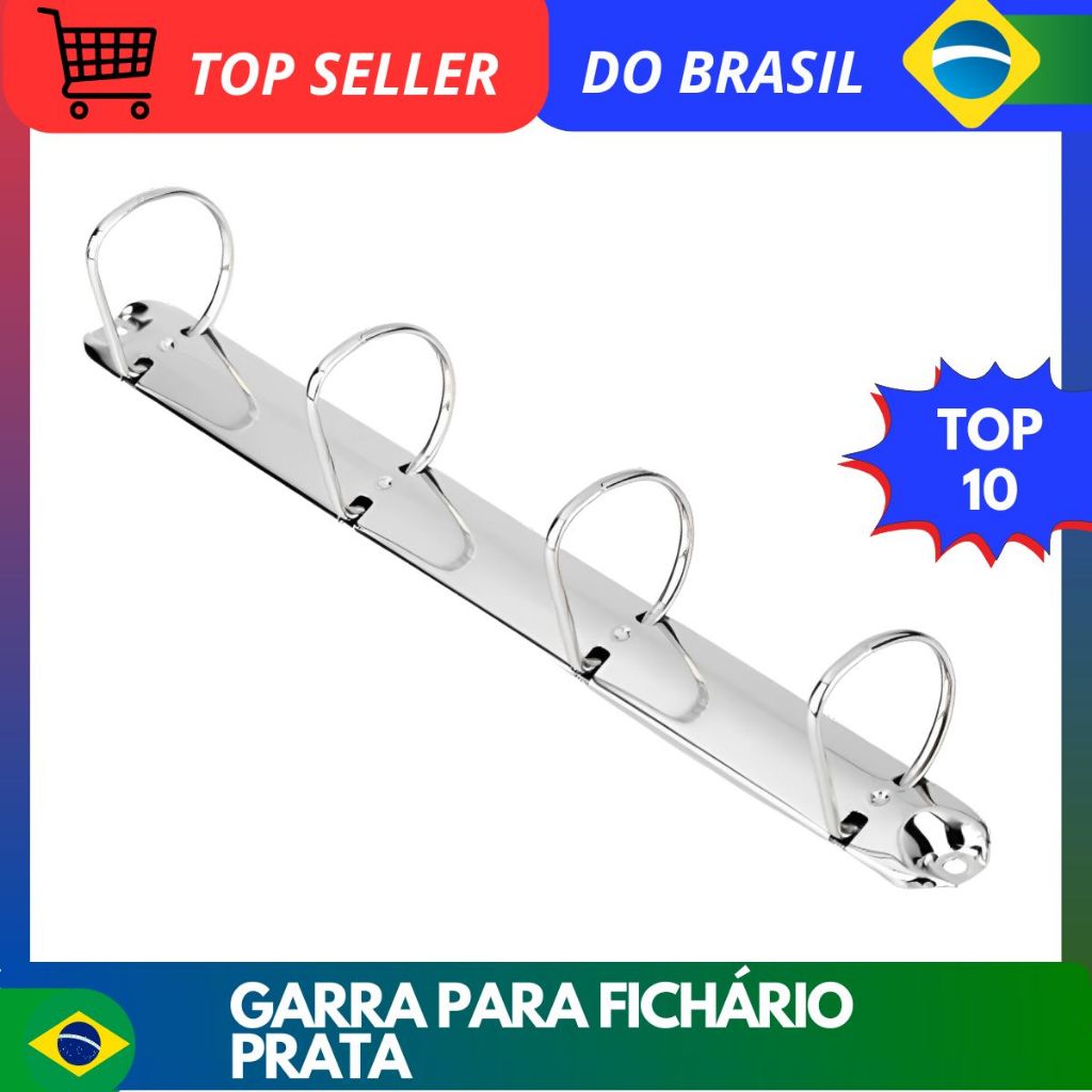 Garra para Fichário A4 - 04 Argolas D 25MM - Prata em Oferta na Shopee