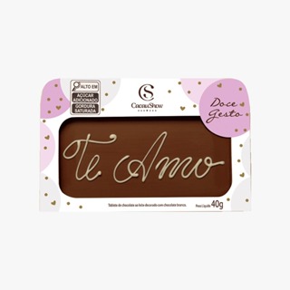 Tablete ao Leite Chocoarte Te Amo 40g Cacau Show em Oferta na Shopee