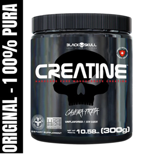 Creatina Black Skull Monohidratada - ORIGINAL - 300G Sem Sabor (PURA) em Oferta na Shopee