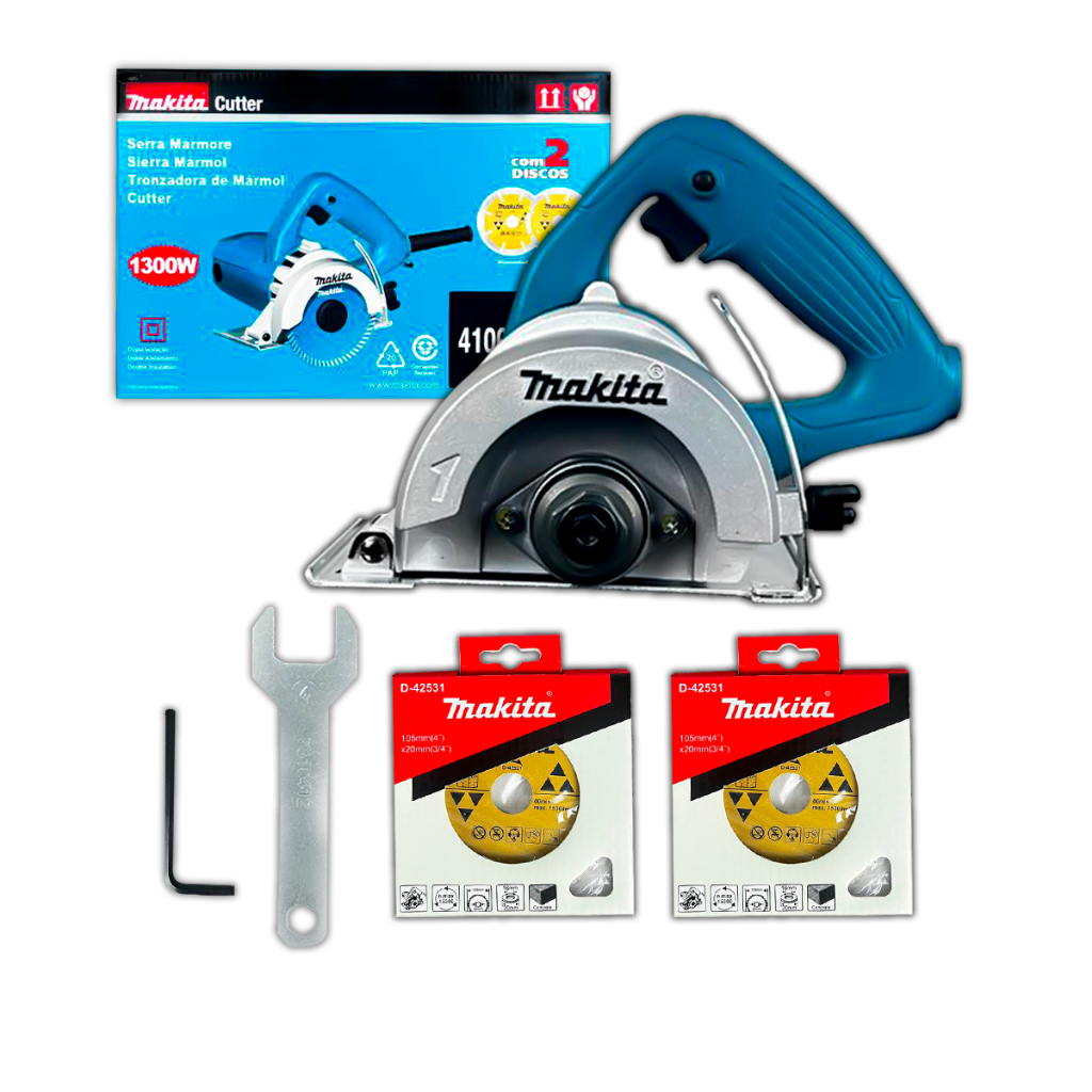 Serra Mármore Makita Elétrica 4 3/8 110mm Para Corte de Mármore Granito Cerâmica para Pedreiros