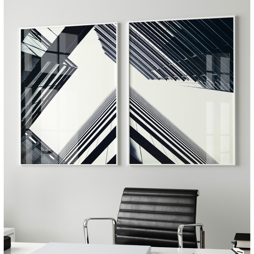 Quadro Preto E Branco Quadro Com Moldura Quadro Decorativo Sala Quadro Escritório Quadro Cidade Duo