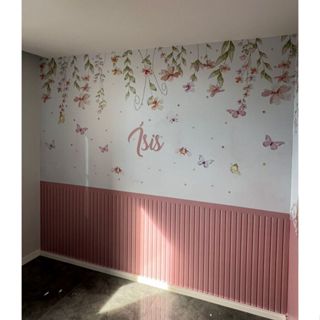 Papel de Parede Adesivo Jardim Encantado Painel Completo  - Decoração Quarto Menina em Oferta na Shopee