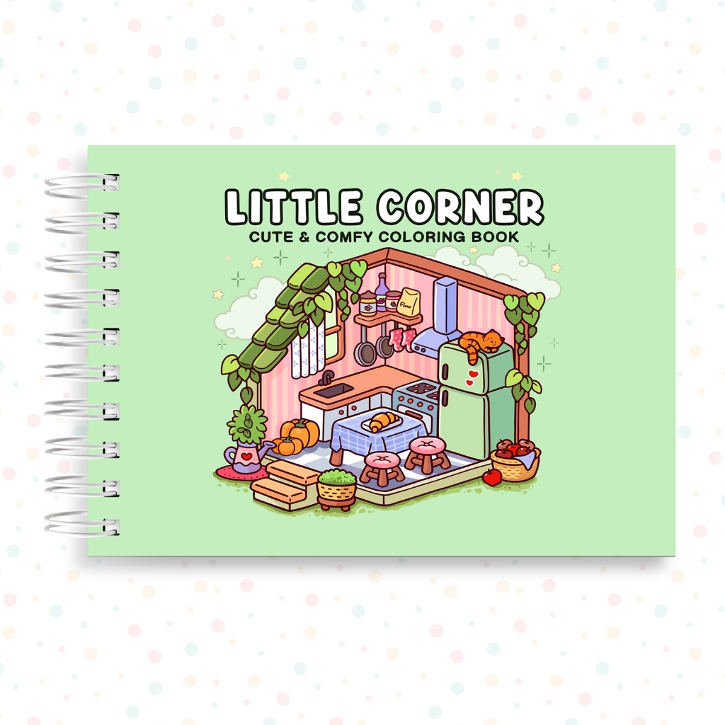 Livro Colorir Meu Cantinho 45 Folhas 180G Little Corner Desenho Pintura Ursinho Capa Dura