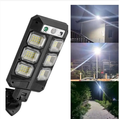uminária Solar LED a Prova d'água Com Controle Remoto Sensor de Presença Refletor de Luz Ajustável