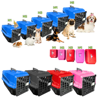 Caixa de Transporte Pet Cachorro Gato Coelho Roedores Aves Filhotes Viagem e Passeio Petliz N1 ao N5