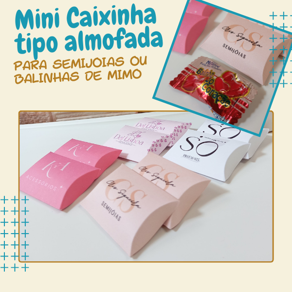 Kit 50 mini Caixinhas Almofada personalizadas