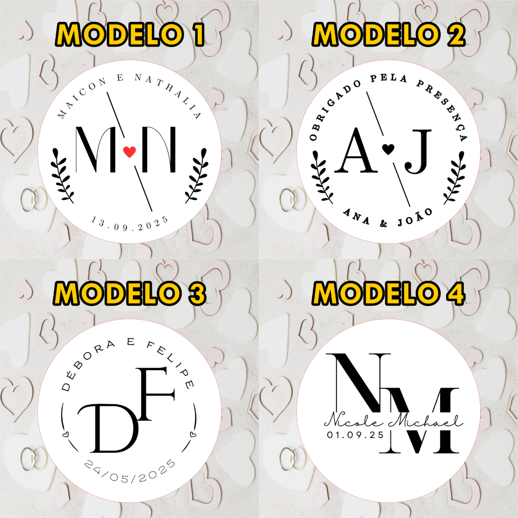 50 ou 100 unidades Adesivos Transparente Personalizado Casamento, Noivos | Adesivo Casamento em Oferta na Shopee