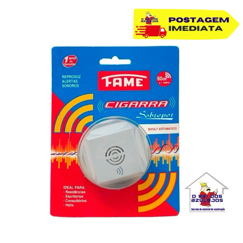 Campainha Cigarra elétrica Fame bivolt sobrepor