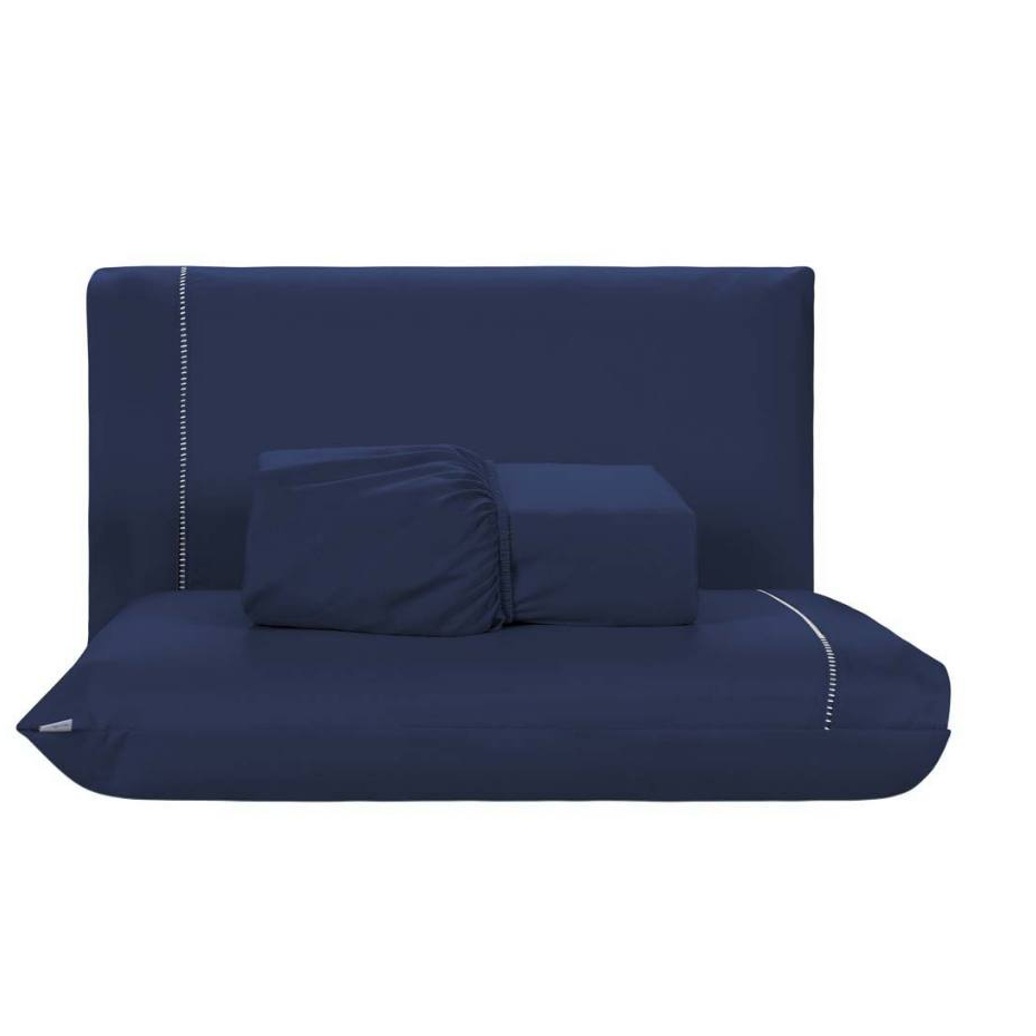 Jogo de lençol micropercal 400 fios solteiro, casal, queen e king com as fronhas em ponto palito