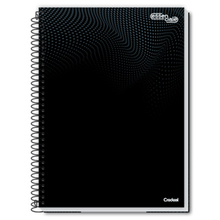 Caderno Universitário Essenciale Preto 1/10/12/16/20 matérias Credeal em Oferta na Shopee
